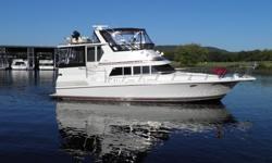 Quality yacht built by Bertram, Twin 3208 Cats 375HP, 1600 hours, 8KW Onan generator, Has always been in fresh water, 2 staterooms with separate heads and showers, 3 heat and air units, Washer and dryer, New canvas, carpet, batteries, etc., Complete