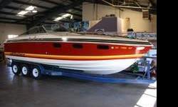 26' Crestline Rampage with twin 250 HP Mercs. only 260 original hours. Cruises at 45 mph no sweat. Deep V hull cleaves the waves on the Bay like butter. Always carefully maintained. Now in dry, stacked storage in Alameda. Have recent survey. Includes