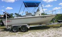 Coastal Marine Center, Inc. Outrage Located in Nokomis, FL.
Call Coastal Marine at 888-459-0227 or email (click to respond) for more information.
With 150 HP Mercury motor, bimini, rod holders, bow filler cushion, leaning post, compass, comes with trailer