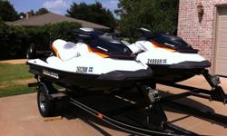 2- 2011 GTI 130s with 2011 double Roadmaster trailer ready to hit the lake! Top speed of 55mph, 3 passenger, complete with Eco mode as well as Sport mode. Hours on the skis are 87 & 106. They are in excellent condition and only have the few minor cosmetic