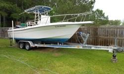 21' Celebrity center console with a 2000 Yamaha v250 OX66 Fuel Injected Motor. Less than 250 hrs. Comes with a 2004 Classic tandem axle trailer. Accessories include Large T-Top with Rear Spreader Light / Stainless Steel Prop / Swim Platform with Ladder /