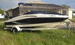 2008 Sea Ray 185 SPORT Only 140 original owner hours. One of Sea Rays most popular Sport Boat Bow Rider models. The 185 is actually 19.8' in lenght offering a comfortable ride and sporty lines. Includes Trailer with swing-away tongue for convenient indoor