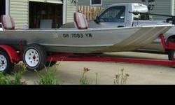 I have a 16 ft aluminum fishing boat made by Fisher for sale. This is a 1986 model that is in top notch condition. The boat has a flat floor in it that is carpeted. It is equipped with a Johnson 9.9 Sail-Master motor with push button start. The boat is