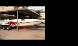 1996 Kachina Custom Jet Boat
Custom made in Phoenix, leather & vinyl w/mirrors, its a 24 footer. Trailer is a 27 feet. 2 axle with custom paint. Sweet custom jet boat. Has a 150 feet rooster tail that can be turned on and off. 454 raw power. Will hit