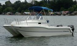 2000 Nautico by Seagull. Driest smoothest 20' boat on the water, with the room of a much longer boat. Dual outboard 4 -stroke Suzuki motors with low hours. Stainless props,power trim. Center console, self bailing deck, walkaround cuddy with porta potty,