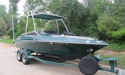 Stock Number: 710654. Excellent Shape ; Inboard/Outboard Mercruiser 350 Hp ; New Vinyl Seats installed in 2012 ; New Carpet installed in 2012 ; Excellent sound system with XM radio ; Fold down custom made wake board tower with Bimini ; 12 person capacity
