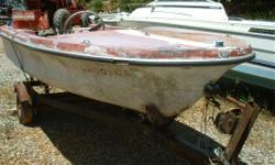 Classic Antique Runabout !
1960 Red-Fin 14' Runabout Needs Rrestoration. Boat and Trailer $450. Our 15 acre boat yard has over 100 new trailers deeply discounted, over 250 used trailers, over 100 complete outboards, over 250 incomplete outboards for part,