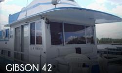 Actual Location: Muscatine, IA
- Stock #090078 - If you are in the market for a house boat, look no further than this 1975 Gibson 42, priced right at $25,000.This vessel is located in Muscatine, Iowa and is in great condition. She is also equipped with a