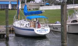 Trilogy is a well maintained classic sloop. this vessel comes equipped with a keel
stepped aluminum mast, self tailing winches, a full blue bimini, 3 cockpit lockers for
storage, a nice plow anchor with 150' of rode, a 12v and 110v electrical systems,