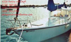 48' Mason sailboat, sloop design
4'8" draft w/7'draft centerboard down and 13'5" beam
85 HP Perkins diesel w/low hours
Hull is solid fiberglass, 1 1/2" thick
3 sails: battened main, mizzen, 130 genoa
Norseman fittings on rigging w/SS stays
Marine Aire