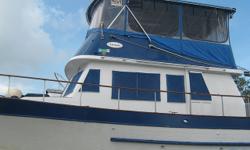 If you want to see the world at 7 MPH this is for you. This Present Yachts Trawler is powered by a bullet proof 120 HP Lehman-Ford Diesel that burns 2 gal per hour at cruise with generator running. . She is a very experienced vessel having served her