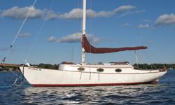 1983 Herreshoff H-28, constructed by Parkins Marine. Deep, full length keel makes this vessel right at home in rough water, yet sleek design glides forward on the light wind day to her 9 knot cruising speed. " Fade Away" has been lovingly refinished from