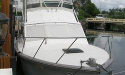 Description
JUST REDUCED $20000!!! MUST SEE!!! Well Maintained 36' Egg Harbor Convertible. Powered by twin Catipillar 3208 completely rebuit in August 2009. Only 80 hours since major overhaul. New aluminum fuel tanks also add in 2009. New top on bridge