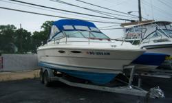 This 1985 Sea Ray 21' Seville cuddy cabin is sold with a 260 Hp Mercruiser that does not run. Features include: dual batteries, full swim platform, new canvas, power trim and tilt, trim tabs, nice dual axel trailer with new brakes and tires. Deal of the