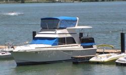 This Chris Craft could be your first mates dream! The large aft cabin has a center island queen bed, plenty of walk around room on each side with extra large lighted dedicated vanity.Aft head with full tub/shower, Extra large closets and tons or storage.
