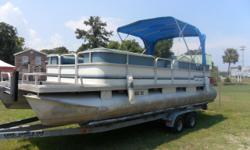 1986 RIVIERA 22ft PONTOON 1986 RIVIERA PONTOON POWERED BY A 1986 YAMAHA 70 HSP MOTOR. RUNS GREAT, LOOKS GREAT! REGULARLY SERVICED AND NEW LOWER UNIT ADDED 6/2011. INTERIOR IS&nbsp;IN VERY GOOD CONDITION&nbsp;WITH SEATS AND CARPETING REDONE IN