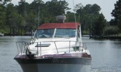 Quality built family cruiser in very good condition and ready to go!Additional Specs, Equipment and Information:
Boat Name
First Base
Specs
Hull Shape: Planing
Dimensions
LOA: 26 ft 0 in
Beam: 8 ft 0 in
Maximum Draft: 3 ft 2 in
Engines
Engine Brand: Volvo
