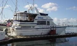 Forward is a large V-berth and a head to port. Moving aft is the galley to starboard. Across from the galley is a large galley salon. Aft of the galley is the main salon. Even more aft is a very large aft cabin with a king bed&nbsp; and a head with shower