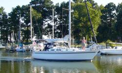"Whirlygig" is a nice cruiser that is particularly perfect for sailing into shallow waters since she is a keel/centerboard design. This boat has modern features and a spacious salon with incredible headroom! Whirlygig is nicely equipped and even has air