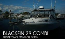 Actual Location: Edgartown, MA
- Stock #006700 - The Blackfin is made for fishing but also combines speed and power.The owner of this 1987 Blackfin 29 Combi has had the boat since 1999. He is the second owner.He has often run the boat fishing in open