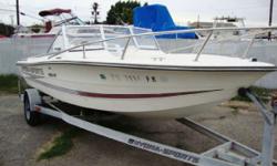 WOW! What a fun boat! Hydra Sport 1800 Dual Console Fish or Ski. The 1800 Hydra Sport was made in a couple of layouts the other was a center console. The 1800DC has open cockpit with self bailing deck. Walk thru windshield for easy access to the bow, all