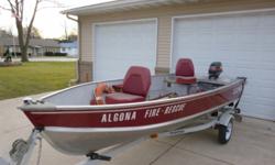 Powered by a 15hp Mariner. Excellant condition!
Beam: 5 ft. 3 in.
Hull color: RED