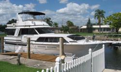 (LOCATION: New Port Richey FL) This 50' Chris-Craft Constellation has classic features and drop-dead good looks. Walk around decks, large flybridge, comfortable aft deck, and traditional salon make her stand out in any marina. Whether you are planning a
