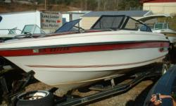 Family Bowrider
89 Sunbird 18'5" Bowrider Powered by a good running V-6 200hp OMC Cobra engine system. Equipped with AM/FM CD Player, boatcover, ski locker, and fiberglass swim platform with teak swim step. Single axle trailer is included. Our 15 acre