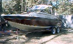 Really nice boat here.We are the 2nd owners. and very pleased with it .we are still using boat 1-2 times a week.
This 2 tone Maroon and off white 1989 Galaxy has been fresh water use only. super low hours. Cabin still smells "new" upholstry is virtually