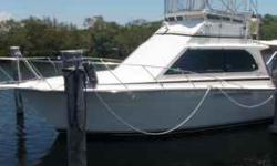 This Egg Harbor is a sight to see. The boat is kept in great condition the engine room is very clean. All of the wood trim on the boat looks to be in great shape. The owner repowered the boat with 2008 motors with only 305 hours on them. This boat is a