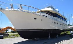 NEW TO THE MARKET AND PRICED TO MOVE. This 1989 Hatteras 70 Motor Yacht is new to the market and priced to sell. It has the preferred VIP Layout with 5 staterooms and 5 heads. The full beam salon is spacious and filled with light and has a formal dining
