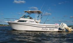 This boat is ready for all types of fishing and fun!
1990 25 foot Grady White Sail Fish, 9 1/2 foot beam with trailer and full cockpit curtain enclosures
1998 Twin 200 Evinrude Ocean Pros w/ 120 psi on all cylinders
Cabin, bathroom, sink, fresh water tank