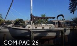 Actual Location: Punta Gorda, FL
- Stock #096768 - Excellent conditionThis 27/2 1990 Com-Pac Sailboat was originally purchased up North and sailed on a fresh water lake. It has only been in Florida for the last 5 years. The boat is very clean and has a
