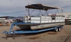 1990 JC Tritoon, This is a nice 1990 JC Tritoon 26, evenrude two stroke oil injection,200 HP, bimini top, cover, trailer is a R & S two axle. --- Ask About Our On-The-Spot Financing! CALL (800)488-0258
Nominal Length: 26'
Stock number: JC1272C