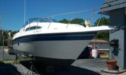 This 1991 Regal Valiant aft cabin is powered by a 454 Mercruiser w/bravo outdrive. Features include: trim tabs, enclosed head, sleeps four, remote spotlight, stereo, dockside power, refrigerator, stove, cockpit cover, very nice older clean boat. Our crazy