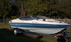 1992 Bayliner Capri 1850 18 Foot Bow Rider Great family boat! Looks good and runs great. Conveniently located at Rocky Branch Marina on Beaver Lake. Trailer and aluminum lift also included.
Category: Powerboats
Water Capacity: 
Type: Bow Rider
Holding