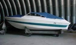4.3 Mercruiser stern drive with 190hp. Single Gas/Petrol. The popular All American series runabout is a wide, quick planning bow rider that makes an excellent ski or touring boat. Always Fresh Water and stored indoors during Winter. Features sport seating