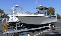 The Mako 241 is a solidly built boat with a deep-V hull that provides a comfortable ride. &nbsp;This boat has only had two owners, and is in very good condition. &nbsp;It is powered by twin Mercury 200HP outboards, and comes with a two-axle trailer that