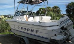 Good condition, 93 Bayliner WAC with Custom, collapsible alum. top (paid $4k for top&nbsp;in 06). 150 hp Jphnson w/ new starter&nbsp;and rebuilt foot&nbsp;08. Trim Tabs. New steering and throttle cables in 09. New Garmin color GPS, Garmin color