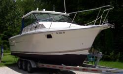 1993 28' Baha Fisherman $25,500.00 twin volvo 305 cu.in. engines, 10.5 beam, excellent condition, never chartered, auto pilot, on board charger, shore power, stand up head, wash down pump, two alu. gas tanks, 80 gal. each, am-fm cd player, vhf radio, six
