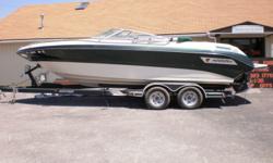 1993 Mariah boat on a 1995 Heritage trailer. The boat has front bow storage, rear and front seating, and a bimini top. It also comes with a cover. The trailer has a spare tire.
Beam: 8 ft. 6 in.