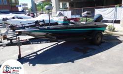 This is a used 1994 Cajun 17 foot bass boat. It has a new gel coat on the top cap of the boat, and the engine has recently been tuned up. The motor has good compression. The boat is perfect for someone that wants to get into bass fishing and not break the