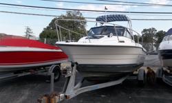 This 1996 20 Bayliner Trophy is powered by a 125 hp outboard motor. Features include: bimini top, cockpit cover, dual batteries, live well, swim platform, depth finder, porta pot, nice clean cuddy cabin. The sale includes a free galvanized trailer. Come