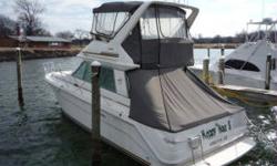 1996 Sea Ray 370 Sedan Bridge
This sporty sedan is notable for her rakish styling, comfortable interior, and proven strong owner satisfaction. Well appointed cabin with two private staterooms boasts roomy head with stall shower, well appointed salon with