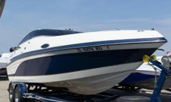 This pristine cruiser is in excellent shape! The previous owner has taken very good care of it over the years. There is tons of storage throughout the cabin, cd player, speakers and comfortable seating for a day on the lake. The cuddy is in great shape