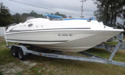 1997 Sea Ray 240 Sundeck 1997 SEA RAY 240 SUNDECK WITH A 5.7 MERCRUISER. PLENTY OF POWER AND LOTS OF ROOM ON BOARD. RATED FOR 12 PERSONS OR 2000 LBS. INTERIOR SEATING NEEDS REPLACING BUT &nbsp;MOTOR IS STRONG. DECKBOATS ARE A POPULAR COMPROMISE FOR