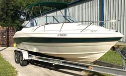 FOR QUESTIONS CONTACT: MATT 904-838-2200 or matt@gemlux.com 1997 Monterey Montura Cuddy 236 EQUIPMENT AND DETAILS: -Length 23ft-6in -Engine MerCruiser 5.7L -Engine hours: Less than 300 -Fusion Stereo system with an amp -Canvas was just replaced in all