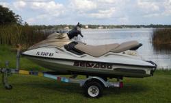 1998 Sea Doo GTX RFI 5666 with galvanized trailer. 3 seater new motor March of 2011. Ready to go!
Category: Personal Watercraft
Water Capacity: 
Type: PWC
Holding Tank Details: 
Manufacturer: Bombardier
Holding Tank Size: 
Model: GTX RFI 5666
Passengers: