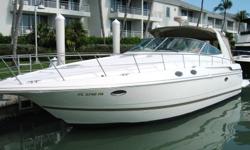 1998 CRUISERS 3870 Esprit, 40 feet (LOA: 43'), This low hour, meticulously cared for, one owner boat, came from Lake Michigan just 3 years ago. Its Florida home is out of the water on a lift. Powered with the optional 380HP Twin 7.4L Mercury Horizon MPI