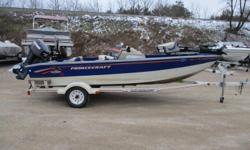 Just in on trade! Really clean and good condition 1998 Princecraft Pro Series 162 powered by Evinrude 40hp E-Tec engine. AM/FM/CD Receiver, Lowrance X22A Locator on Console, Johnson Cable Steer Electric Trolling Motor, 4 Seats, Bunk Trailer w/ Spare Tire